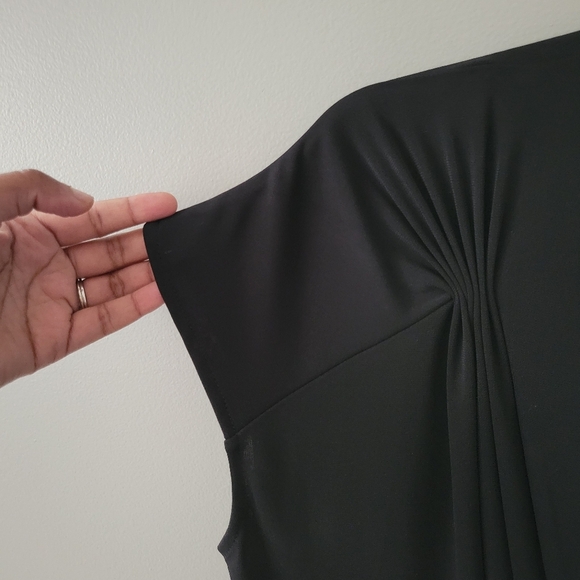 Talbots Classic Black Shortsleeve Knee-length Jersey Stretchy Dress. Size L - Picture 5 of 6